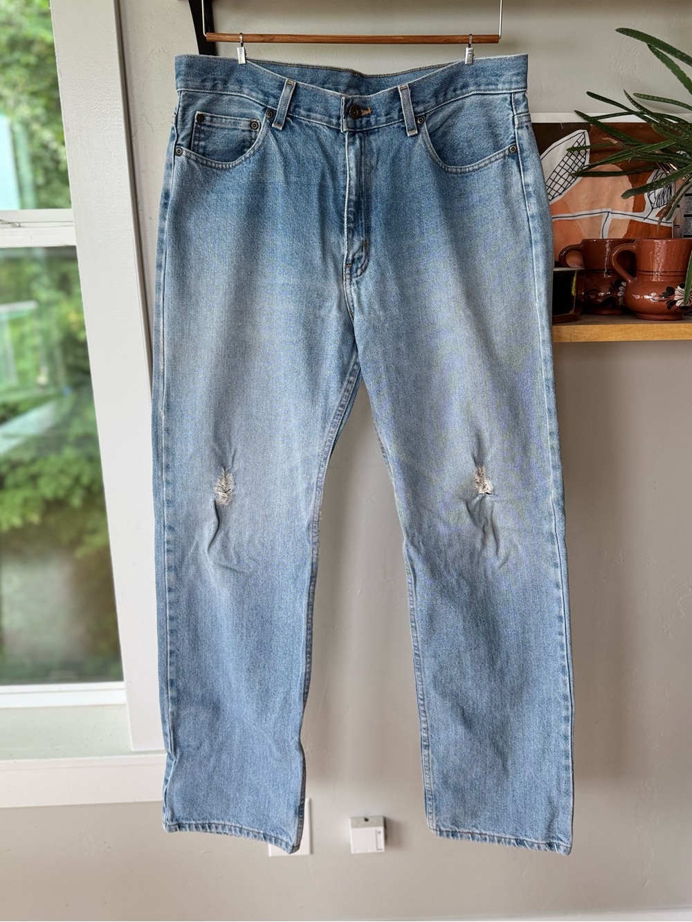 Vintage 90s Faded Glory Light Wash Cotton Denim Jeans Size 34 X 34